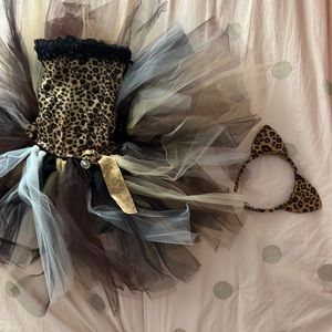 Girls Cheetah Print Dress and Headband - Small 6